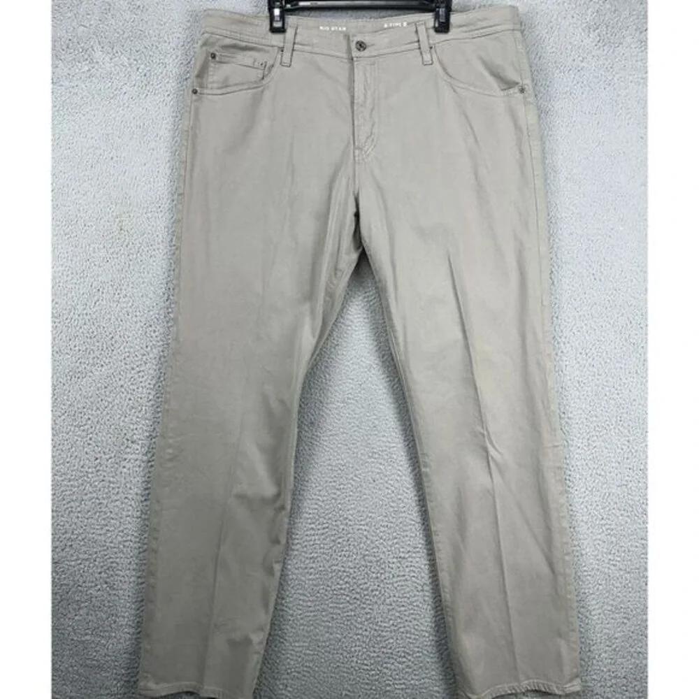 Big Star Khaki Pants Mens 40X32 Gray B Type 3 Flat Front Casual Stretch 5 Pocket